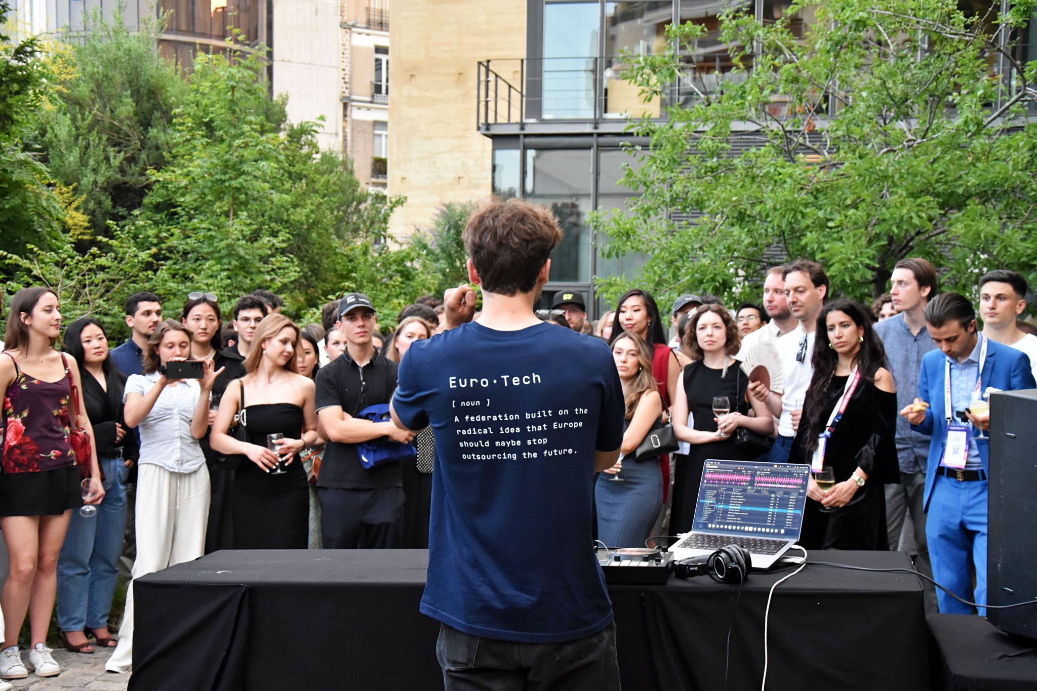 A DJ set draws a crowd at an EuroTech event